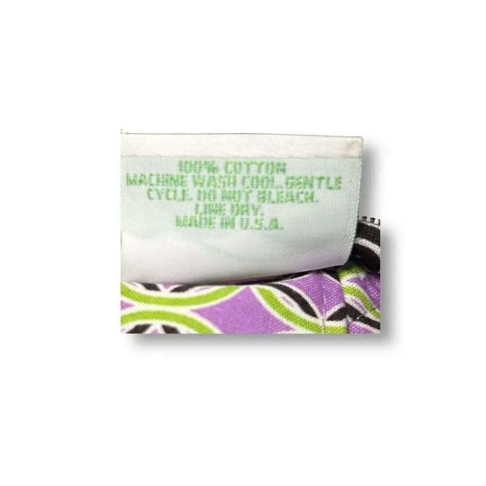 Vera Bradley Wristlet Zip Wallet Pink Green Floral Quilted Cotton Organizer‎ Bag - Picture 12 of 13